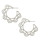 Women Hollow Out Flower Stud Earrings - Glefidiya