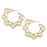 Women Hollow Out Flower Stud Earrings - Glefidiya