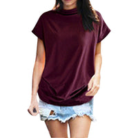 Women Casual Short Sleeve Blouse - Glefidiya