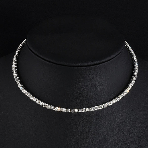 Rhinestone Choker Women Necklaces - Glefidiya