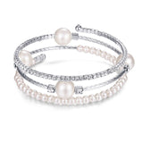 Ladies Crystal Pearl Bracelet - Glefidiya