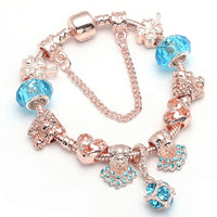 Lady Rose golden Charm Bracelet - Glefidiya