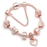 Lady Rose golden Charm Bracelet - Glefidiya