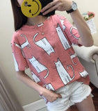 Cute Cartoon Short Sleeve T-shirt - Glefidiya