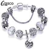 Silver Crystal Flower Fairy Bead Fit Brand Bracelets - Glefidiya