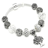 Silver Crystal Flower Fairy Bead Fit Brand Bracelets - Glefidiya