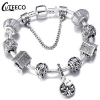 Silver Crystal Flower Fairy Bead Fit Brand Bracelets - Glefidiya