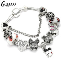 Silver Crystal Flower Fairy Bead Fit Brand Bracelets - Glefidiya