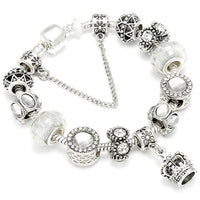 Silver Crystal Flower Fairy Bead Fit Brand Bracelets - Glefidiya