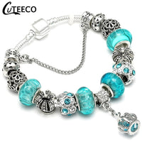 Silver Crystal Flower Fairy Bead Fit Brand Bracelets - Glefidiya