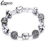 Silver Crystal Flower Fairy Bead Fit Brand Bracelets - Glefidiya