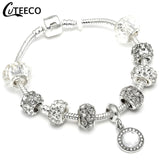 Silver Crystal Flower Fairy Bead Fit Brand Bracelets - Glefidiya