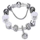 Silver Crystal Flower Fairy Bead Fit Brand Bracelets - Glefidiya