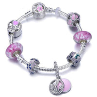 Silver Crystal Flower Fairy Bead Fit Brand Bracelets - Glefidiya