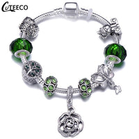 Silver Crystal Flower Fairy Bead Fit Brand Bracelets - Glefidiya