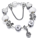 Silver Crystal Flower Fairy Bead Fit Brand Bracelets - Glefidiya