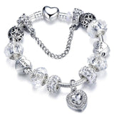 Silver Crystal Flower Fairy Bead Fit Brand Bracelets - Glefidiya