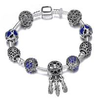 Silver Crystal Flower Fairy Bead Fit Brand Bracelets - Glefidiya