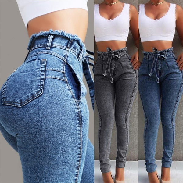 Women's High Waist Jeans - Glefidiya