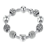 Antique Silver Charm Bracelet & Bangle - Glefidiya