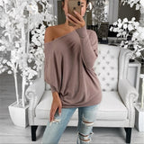 Women Off Shoulder Long Sleeve shirt - Glefidiya