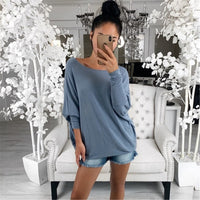 Women Off Shoulder Long Sleeve shirt - Glefidiya