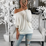 Women Off Shoulder Long Sleeve shirt - Glefidiya