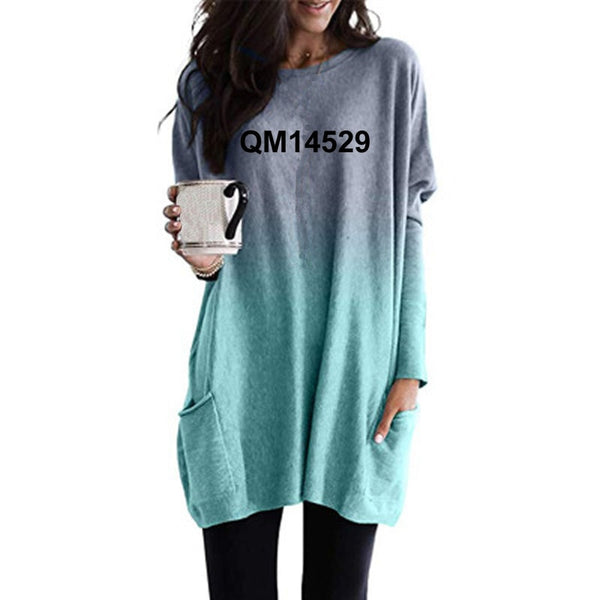 Women Long Sleeve Pocket T-Shirt - Glefidiya