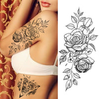 Women Body Chest Temporary Tattoo - Glefidiya