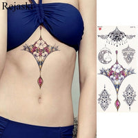 Women Body Chest Temporary Tattoo - Glefidiya