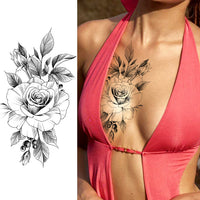 Women Body Chest Temporary Tattoo - Glefidiya