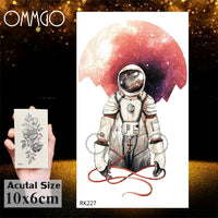 Watercolor Astronaut Universe Temporary Tattoos - Glefidiya