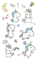 Cartoon Unicorn Temporary Tattoo For Girl - Glefidiya