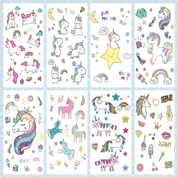 Cartoon Unicorn Temporary Tattoo For Girl - Glefidiya