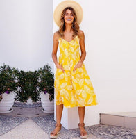 Vintage Casual Summer Beach Dress - Glefidiya