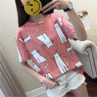 Cute Cartoon Short Sleeve T-shirt - Glefidiya